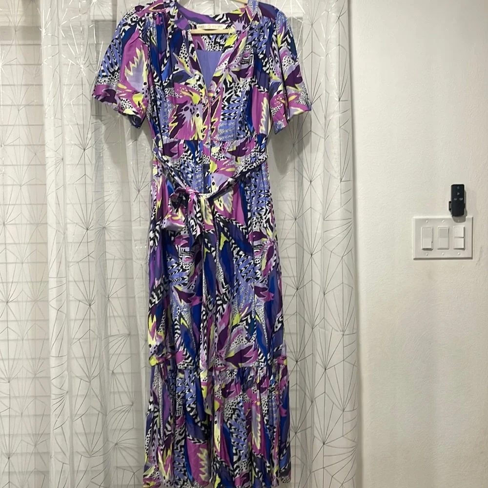 Marie Oliver Natalie dress pinks purples blues 4/6 - Picture 4 of 14
